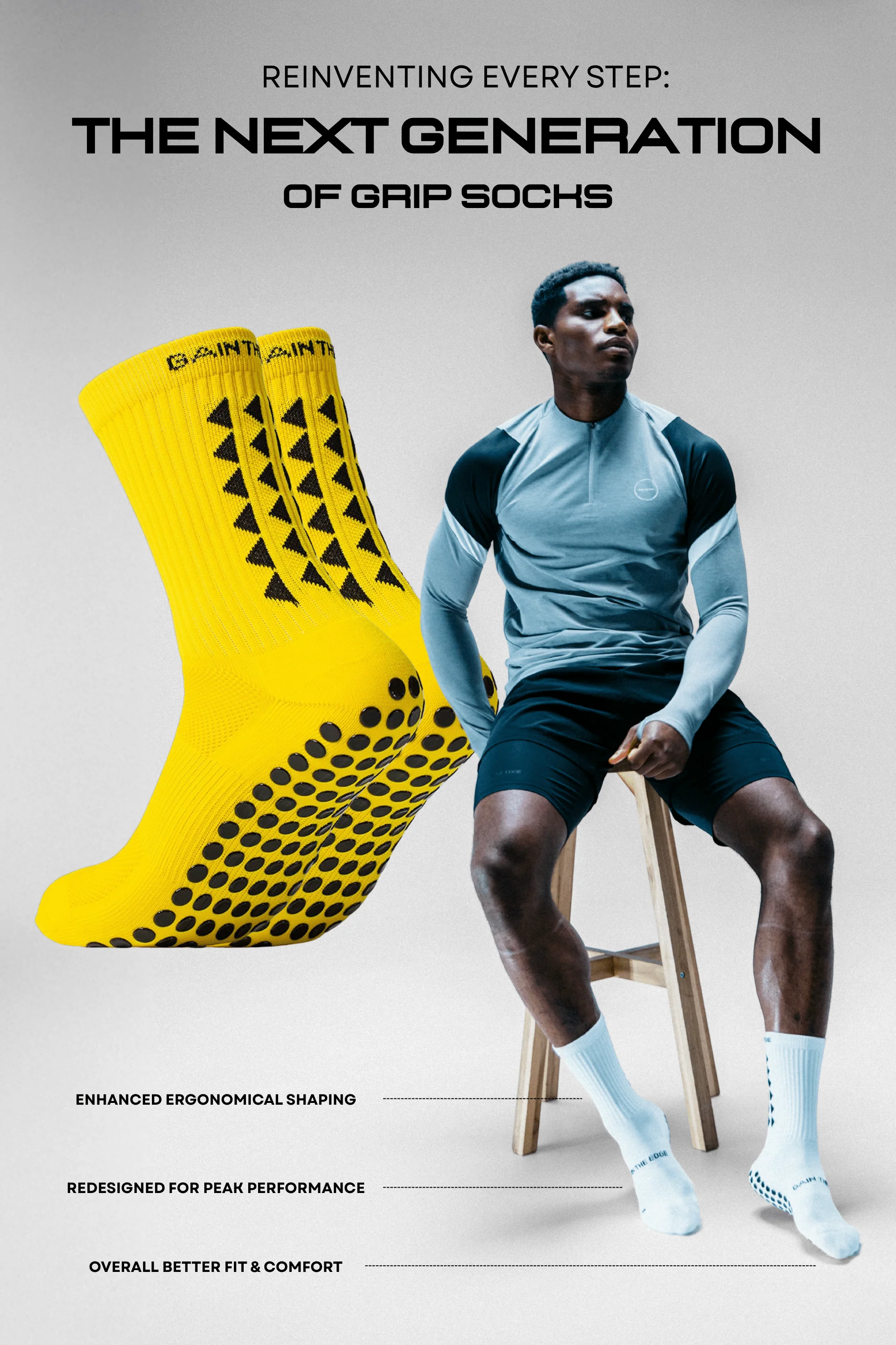 GRIP SOCKS 3.0  MidCalf Length - Yellow - Image 2