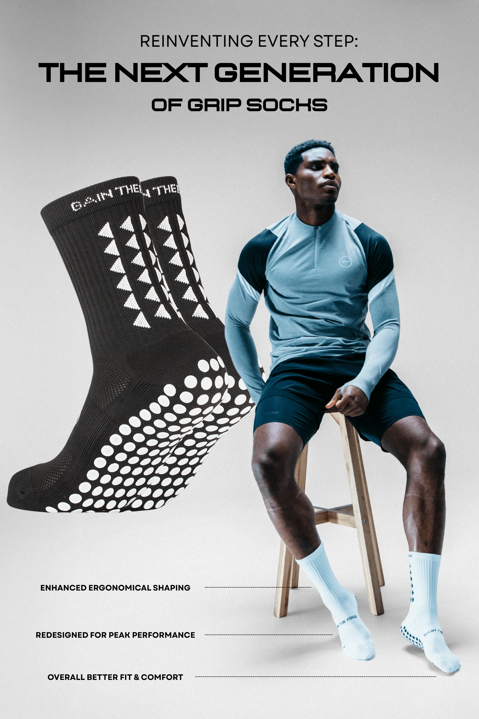 KIDS GRIP SOCKS 3.0 MidCalf Length - Black - Little Stars - Image 3