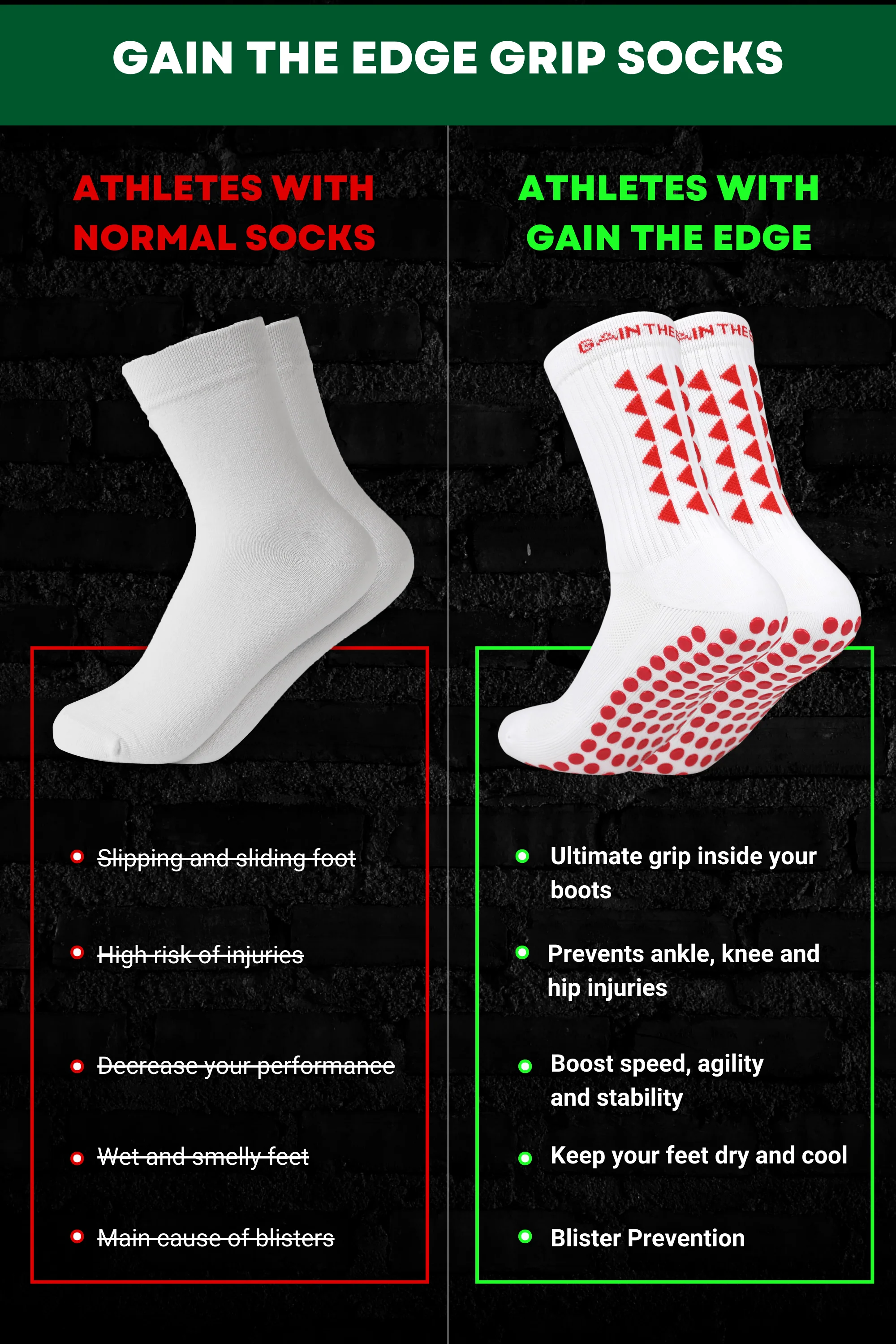 LIMITED EDITION GRIP SOCKS 3.0 - White & Red - Image 4